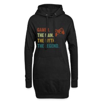 Gamer The Man The Myth The Legend Jeux vidéo - Sweat-shirt à capuche long Femme - noir - Devant