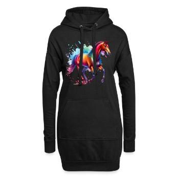 Cheval de trait irlandais cadeau cheval - Sweat-shirt à capuche long Femme - noir - Devant