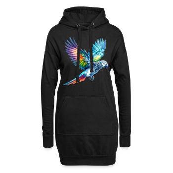 Graupapagei Geschenk - Hoodie-Kleid - Schwarz - Vorne
