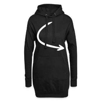 Pfeil Zeichnung Skizze weiß - Hoodie-Kleid - Schwarz - Vorne