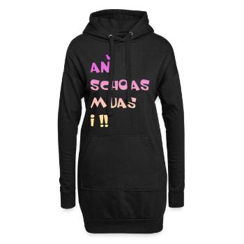 An Scheiss muas i. An Schoas muas i - Hoodie-Kleid - Schwarz - Vorne