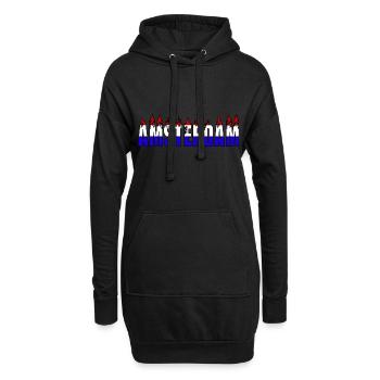 Amsterdam Holland Niederlande Schrift - Hoodie-Kleid - Schwarz - Vorne
