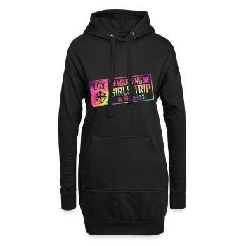 Attention Girls Trip en cours - Sweat-shirt à capuche long Femme - noir - Devant