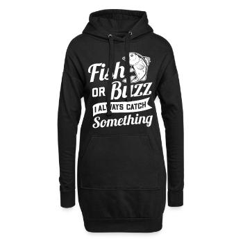Fish Or Buzz I Always Catch Something, Angeln Bier - Hoodie-Kleid - Schwarz - Vorne