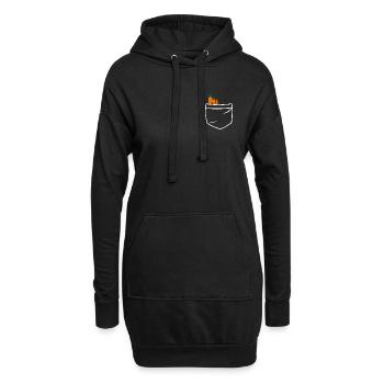 Karotten im Hosentaschen-Print - Hoodie-Kleid - Schwarz - Vorne