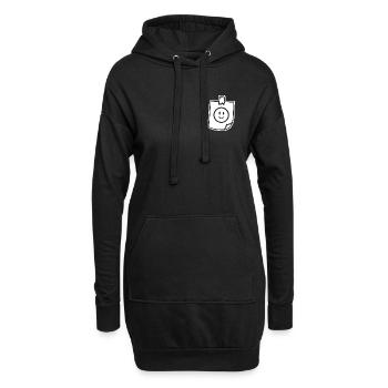 Ruban de notes joyeuses, bonne humeur. - Sweat-shirt à capuche long Femme - noir - Devant