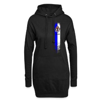 Berlin Motiv Streifen Wappen Krone Vintage - Hoodie-Kleid - Schwarz - Vorne