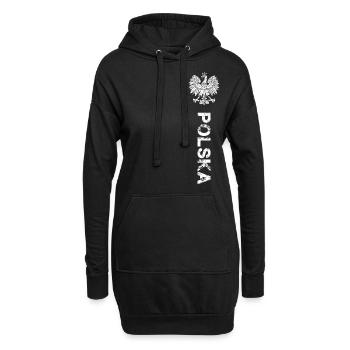 Polska - Sweat-shirt à capuche long Femme - noir - Devant