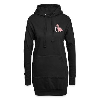Lettre I - Sweat-shirt à capuche long Femme - noir - Devant