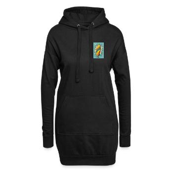 Planche de surf à rayures colorées - Sweat-shirt à capuche long Femme - noir - Devant