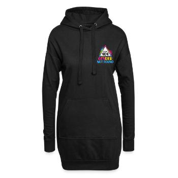 LGBT Pride Sentence Error 404 Gender not found - Sweat-shirt à capuche long Femme - noir - Devant