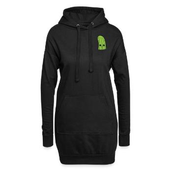 Concombre - Dans la poche de poitrine / poche de chemise - Sweat-shirt à capuche long Femme - noir - Devant