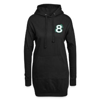 Zahl 8 - Hoodie-Kleid - Schwarz - Vorne