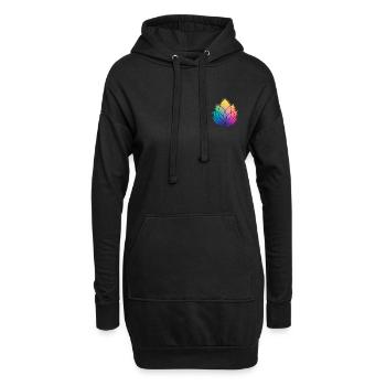 Bunte Abstrakte Yoga Geometrie Blüte / Blume - Hoodie-Kleid - Schwarz - Vorne