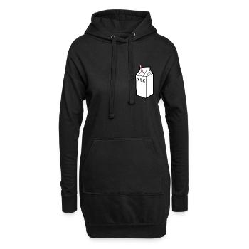 Milchkarton - Hoodie-Kleid - Schwarz - Vorne