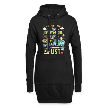 I Haven't Been Everywhere But It's On My List - Hoodie-Kleid - Schwarz - Vorne