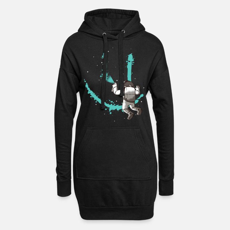 Astronaut - Hoodie-Kleid - Schwarz