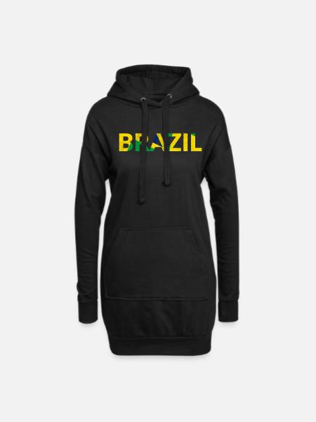 Brazil, Brazil, Brazilians, flag, flags - Hoodie Dress - black