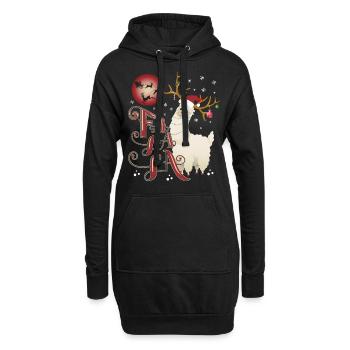 Fa la la Alpaca Christmas - Hoodie Dress - black - Front