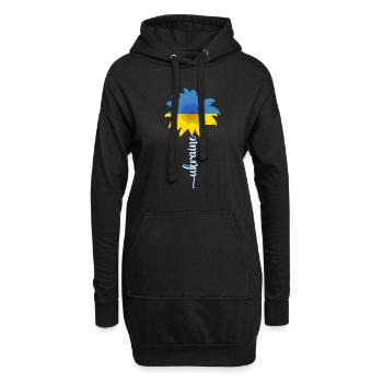 Soutenez l’Ukraine avec Je soutiens l’Ukraine - Sweat-shirt à capuche long Femme - noir - Devant