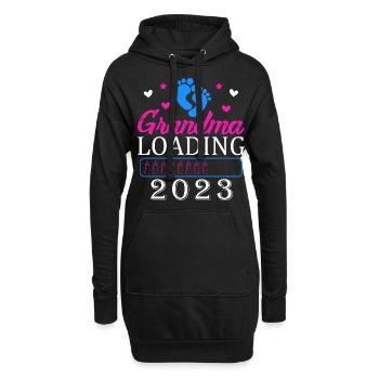 Grandma-to-be, Grandma loading 2023 Grandmother - Hoodie Dress - black - Front
