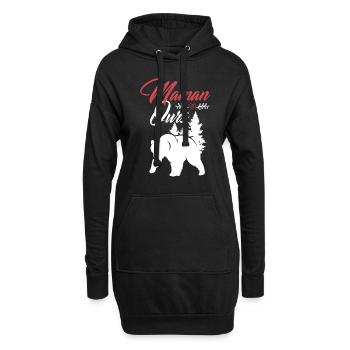 Maman ours 5 - Sweat-shirt à capuche long Femme - noir - Devant