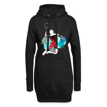 Badminton Badminton Sport Player Vintage coloré - Sweat-shirt à capuche long Femme - noir - Devant