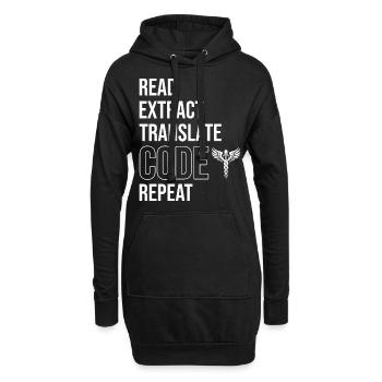 Kodierfachkraft - Hoodie-Kleid - Schwarz - Vorne
