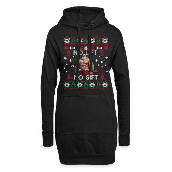 No Lift No Gift Fitness Weihnachten Geschenk Gym - Hoodie-Kleid - Schwarz - Vorne