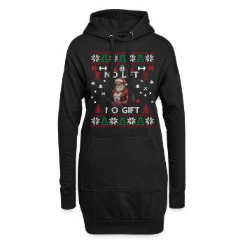 No Lift No Gift Fitness Weihnachten Geschenk Gym - Hoodie-Kleid - Schwarz - Vorne