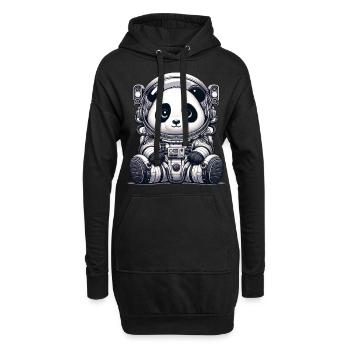 Cute Panda Astronaut - Hoodie-Kleid - Schwarz - Vorne