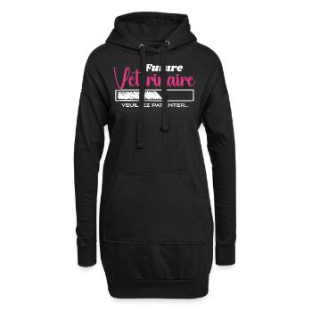 Zukünftige Tierärztin - Hoodie-Kleid - Schwarz - Vorne
