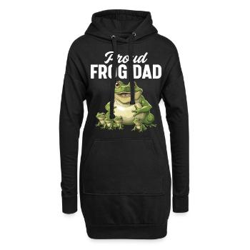 Proud Frog Dad Amphibian Catching Design - Hoodie-Kleid - Schwarz - Vorne