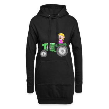 Traktor Kinder - Hoodie-Kleid - Schwarz - Vorne
