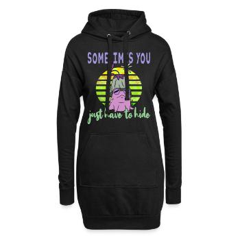 Depressionen Depression Frosch - Hoodie-Kleid - Schwarz - Vorne