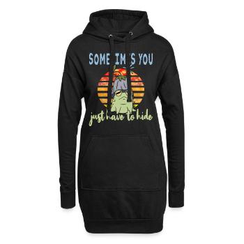 Depressionen Depression Frosch - Hoodie-Kleid - Schwarz - Vorne