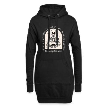 Pumpkin spice latte humour café Halloween - Sweat-shirt à capuche long Femme - noir - Devant