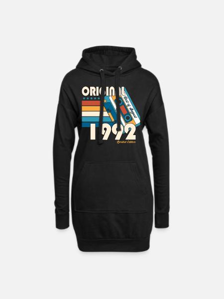 Jahrgang 1992 30. Geburtstag Geschenk August Fun - Hoodie-Kleid - Schwarz