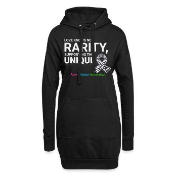 La sensibilisation aux maladies rares au service de l’unique - Sweat-shirt à capuche long Femme - noir - Devant