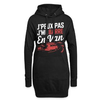 j'peu pas j'me barre en Van - Sweat-shirt à capuche long Femme - noir - Devant