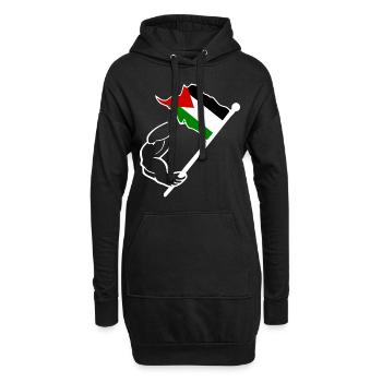 Free palestine - Sweat-shirt à capuche long Femme - noir - Devant