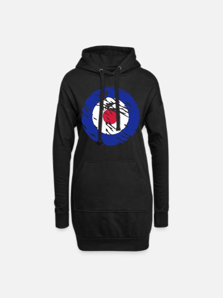 Mod signe vintage - Sweat-shirt à capuche long Femme - noir