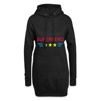 ★ Couleurs de conception modifiables ★ Super-héros (trois étoiles) - Sweat-shirt à capuche long Femme - noir - Devant