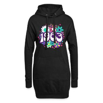 Fête Anniversaire Femme 1963 60 Ans Anniversaire - Sweat-shirt à capuche long Femme - noir - Devant