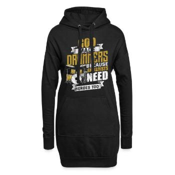 Tambours batteur baguettes tambour - Sweat-shirt à capuche long Femme - noir - Devant