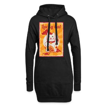 Le japon de la chance - Sweat-shirt à capuche long Femme - noir - Devant