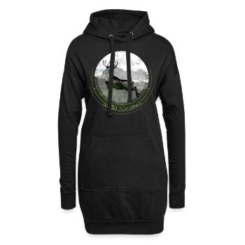 Wild Nature – Hirschmotiv für Jäger und Wanderer - Hoodie-Kleid - Schwarz - Vorne