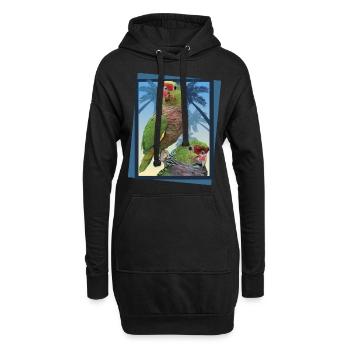 Perroquet vineux - Sweat-shirt à capuche long Femme - noir - Devant