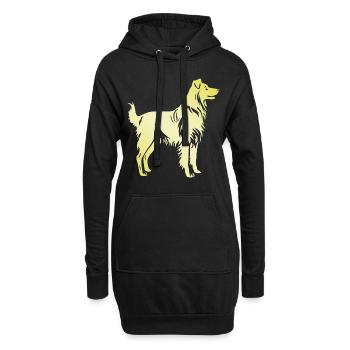 Australian Shepherd Hund Silhouette - Hoodie-Kleid - Schwarz - Vorne