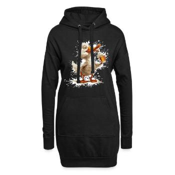 Bière de canard drôle - Sweat-shirt à capuche long Femme - noir - Devant